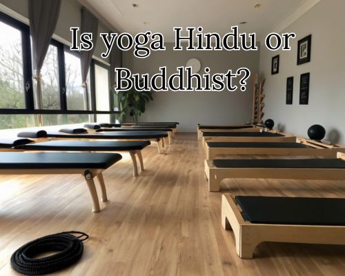 Empty yoga studio ready for practice.