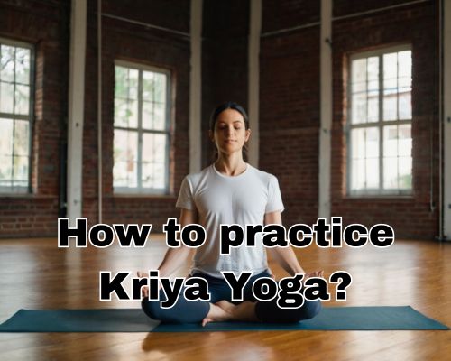 She sits in silence for Kriya Yoga practice.
