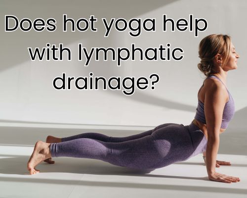 Bikram yoga session captured with woman in perfect pose.